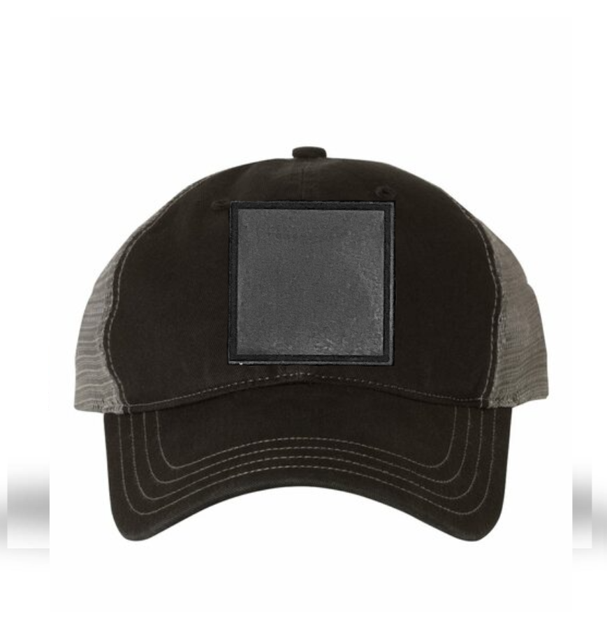 Black/ Charcoal Richardson Leather Patch Soft Cap