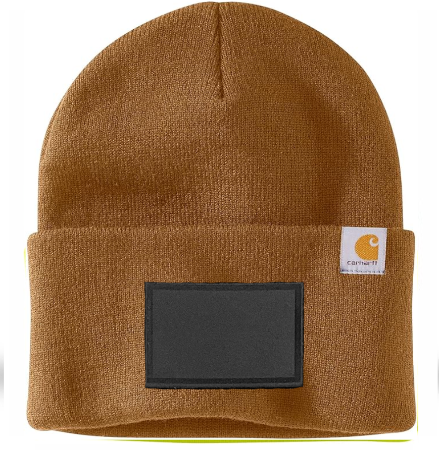 Brown Carhartt Leather Patch Beanie