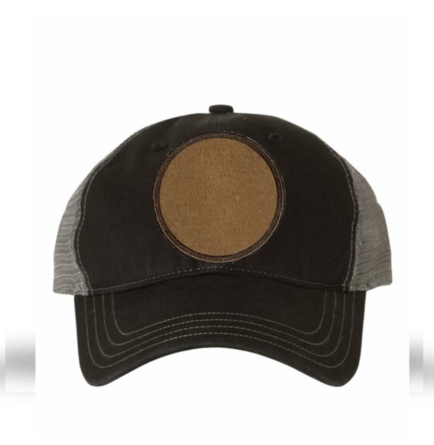 Black/ Charcoal Richardson Leather Patch Soft Cap