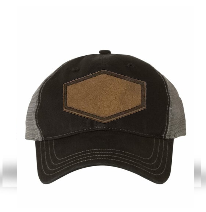 Black/ Charcoal Richardson Leather Patch Soft Cap