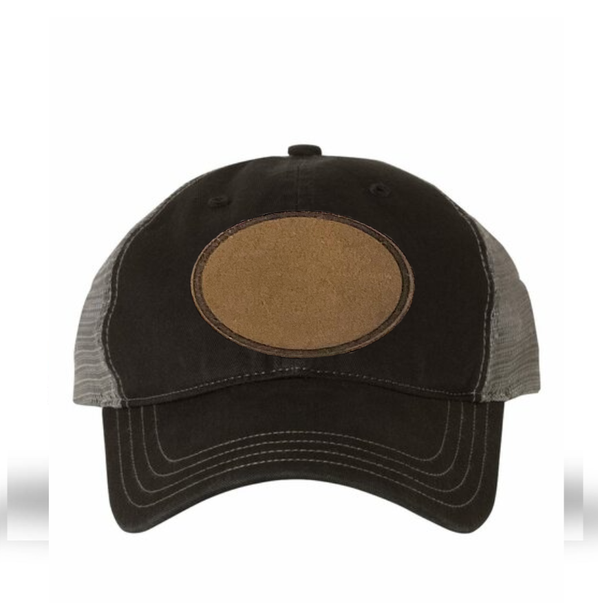 Black/ Charcoal Richardson Leather Patch Soft Cap