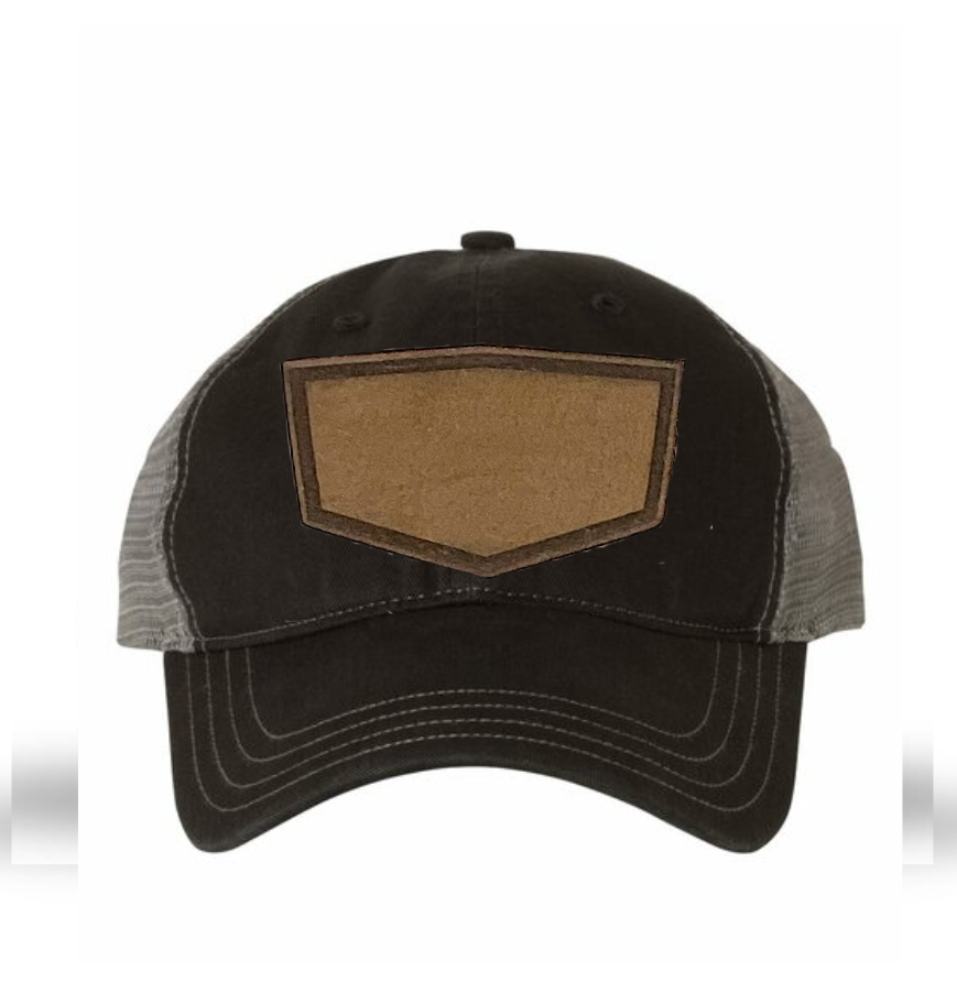 Black/ Charcoal Richardson Leather Patch Soft Cap