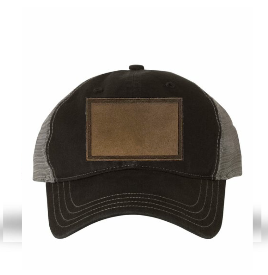 Black/ Charcoal Richardson Leather Patch Soft Cap