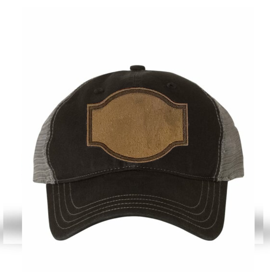 Black/ Charcoal Richardson Leather Patch Soft Cap
