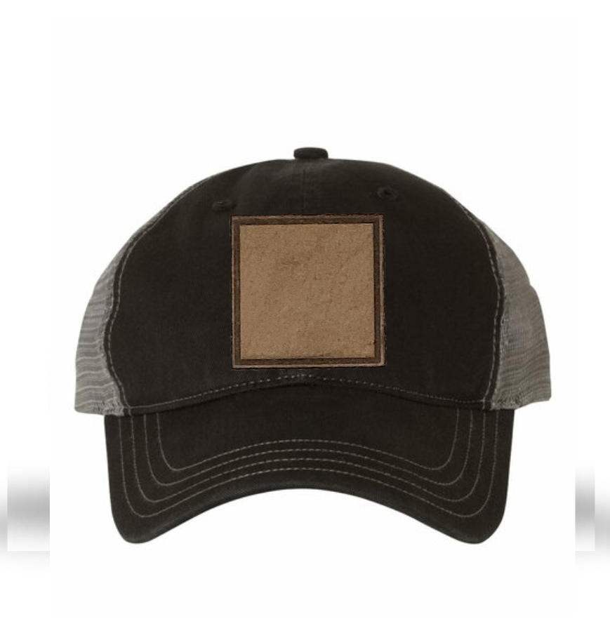 Black/ Charcoal Richardson Leather Patch Soft Cap