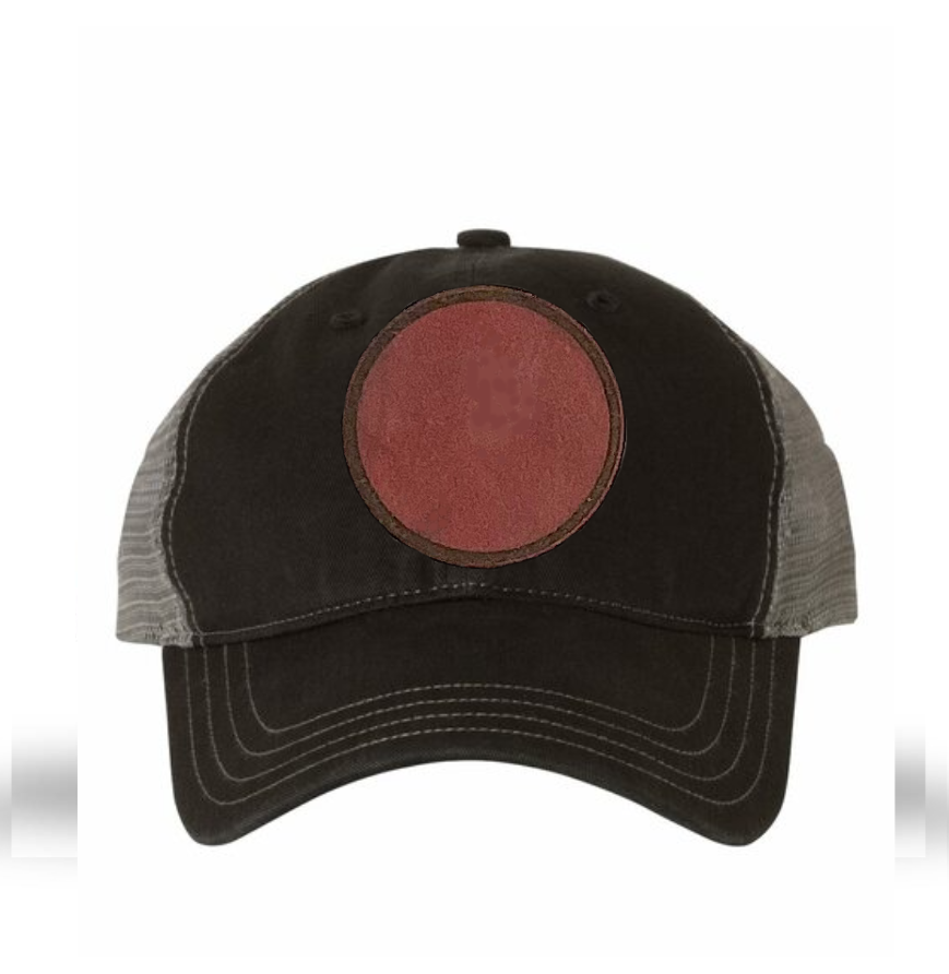 Black/ Charcoal Richardson Leather Patch Soft Cap