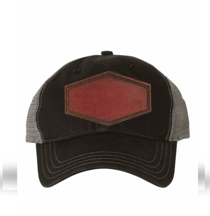 Black/ Charcoal Richardson Leather Patch Soft Cap