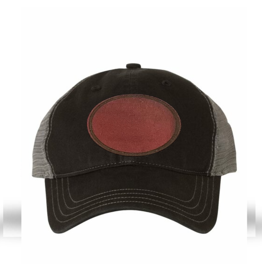 Black/ Charcoal Richardson Leather Patch Soft Cap