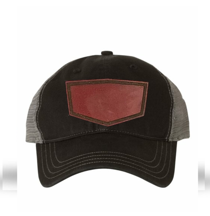 Black/ Charcoal Richardson Leather Patch Soft Cap