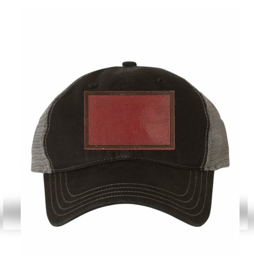 Black/ Charcoal Richardson Leather Patch Soft Cap