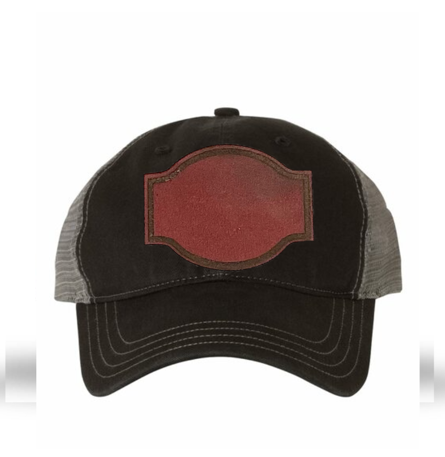 Black/ Charcoal Richardson Leather Patch Soft Cap