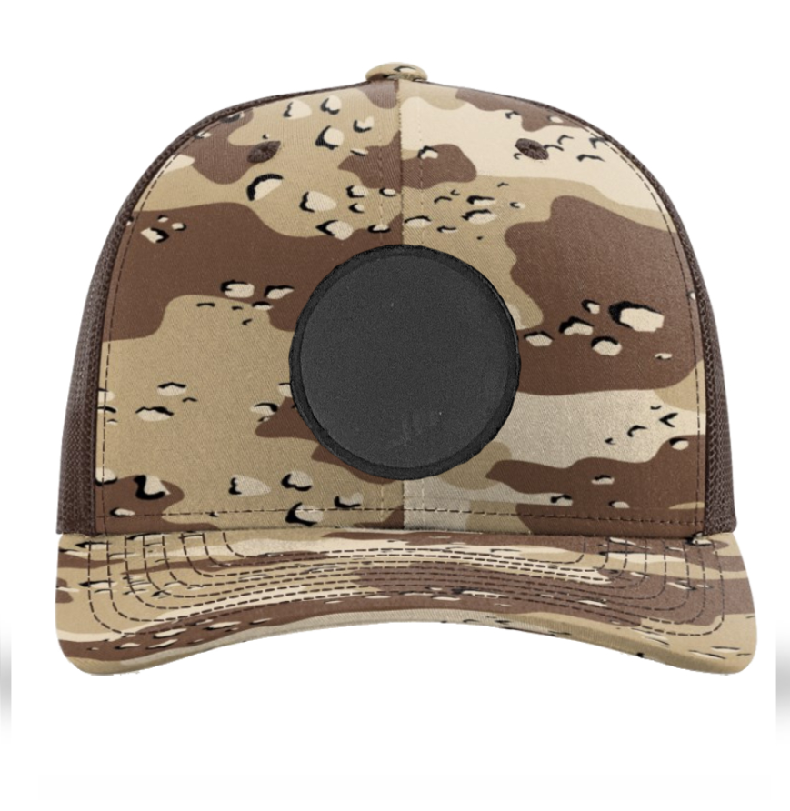 Desert Camo/ Brown Richardson Leather Patch Trucker Hat