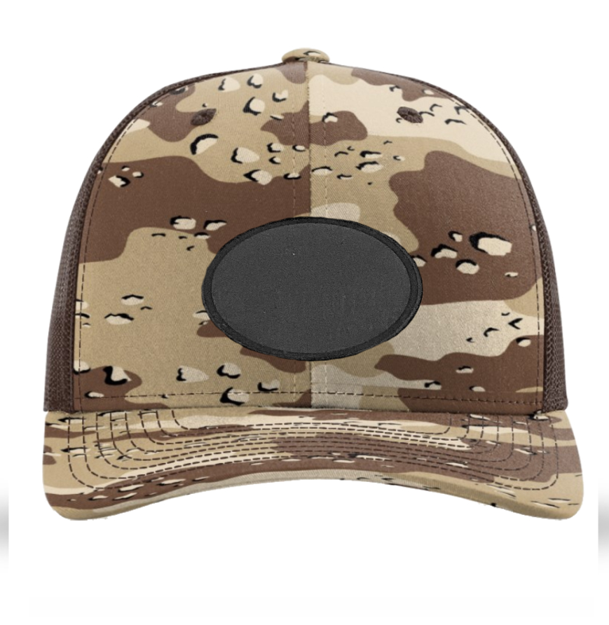 Desert Camo/ Brown Richardson Leather Patch Trucker Hat