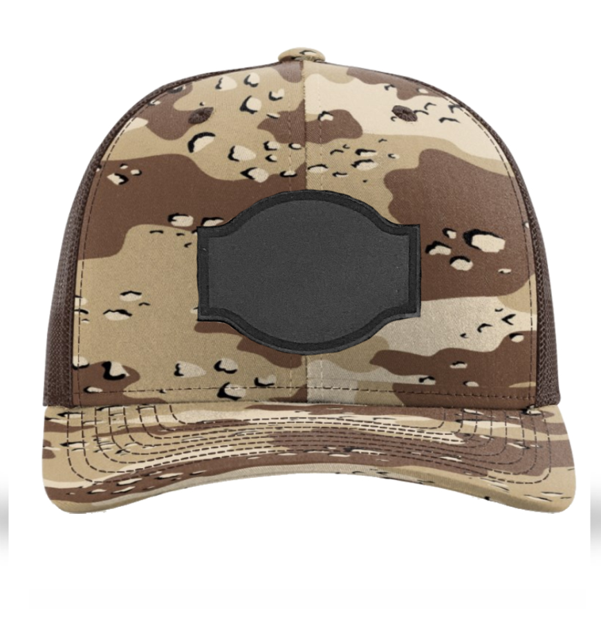 Desert Camo/ Brown Richardson Leather Patch Trucker Hat