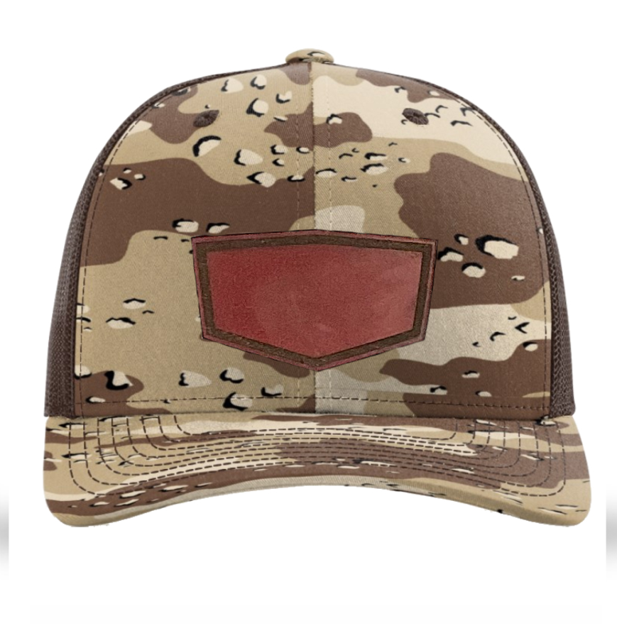 Desert Camo/ Brown Richardson Leather Patch Trucker Hat