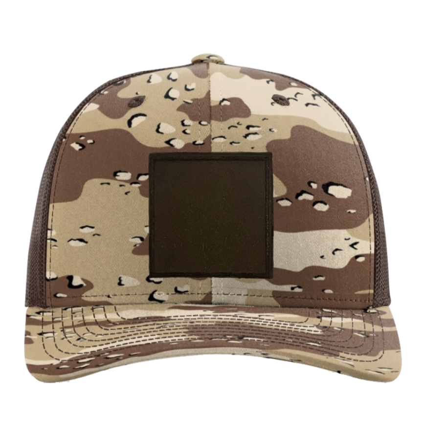 Desert Camo/ Brown Richardson Leather Patch Trucker Hat