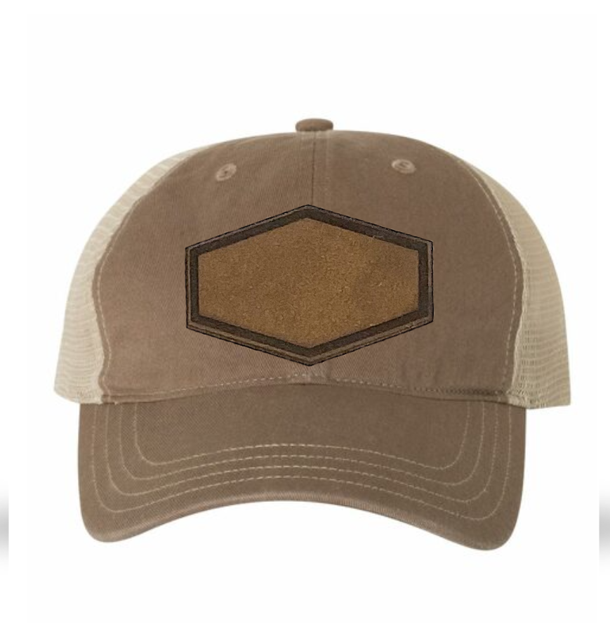 Driftwood/ Khaki Richardson Leather Patch Soft Cap