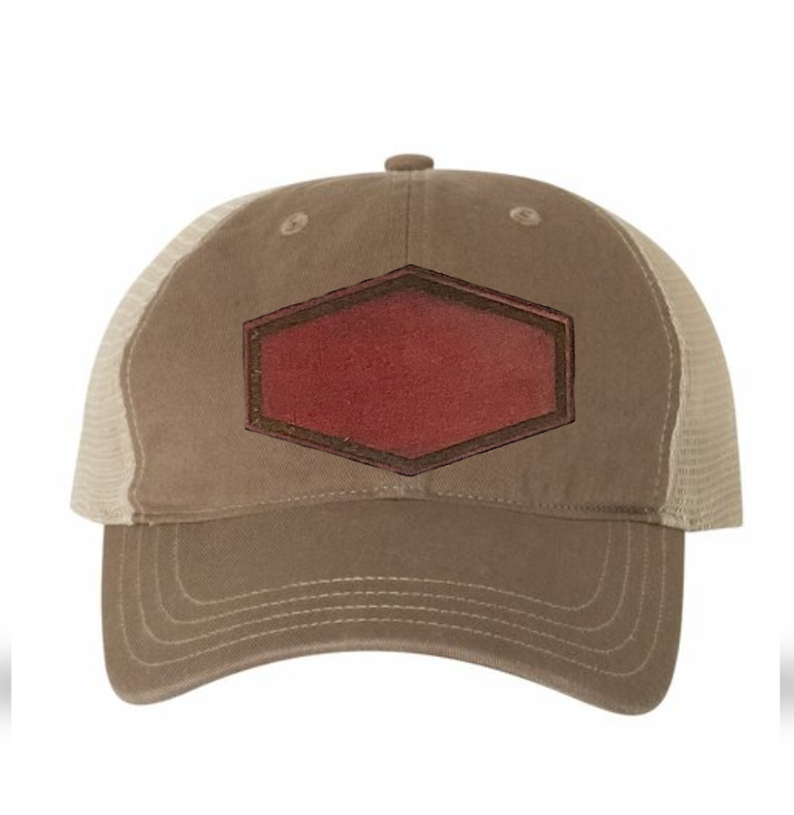 Driftwood/ Khaki Richardson Leather Patch Soft Cap