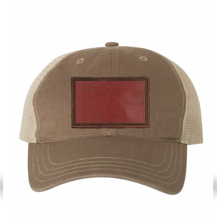 Driftwood/ Khaki Richardson Leather Patch Soft Cap