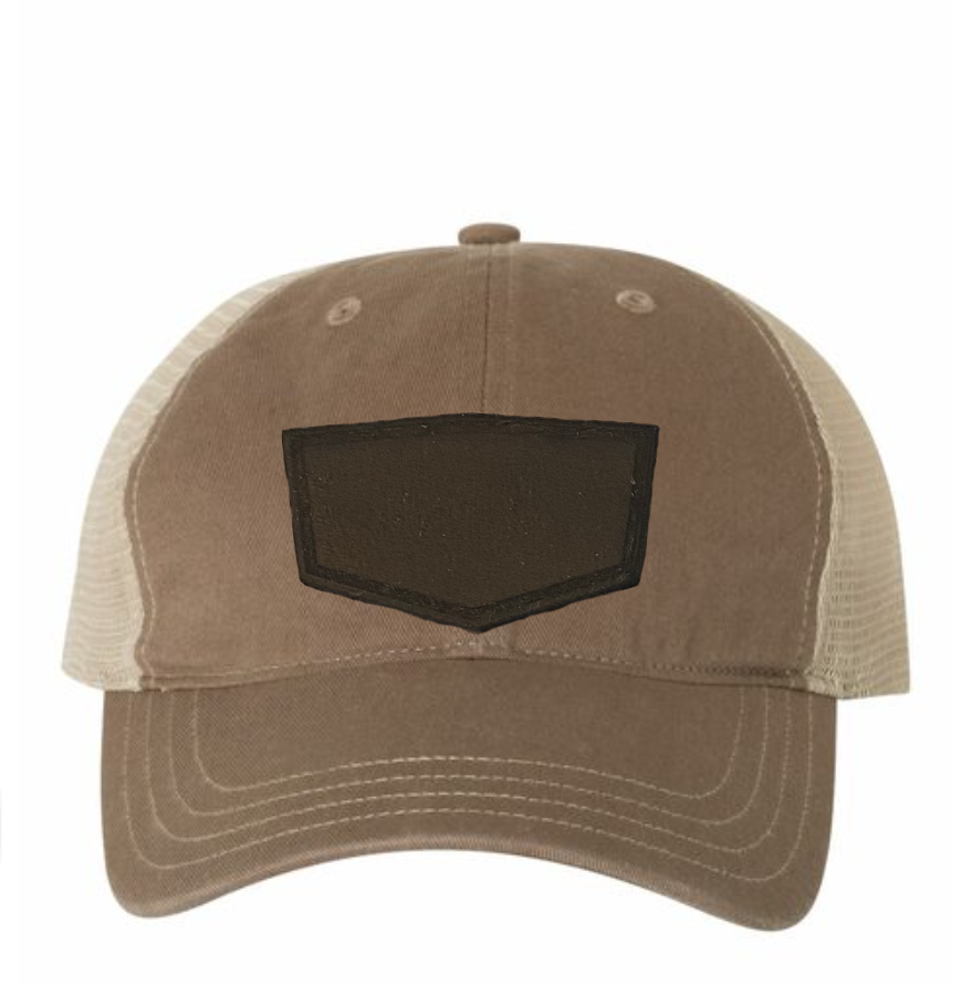 Driftwood/ Khaki Richardson Leather Patch Soft Cap