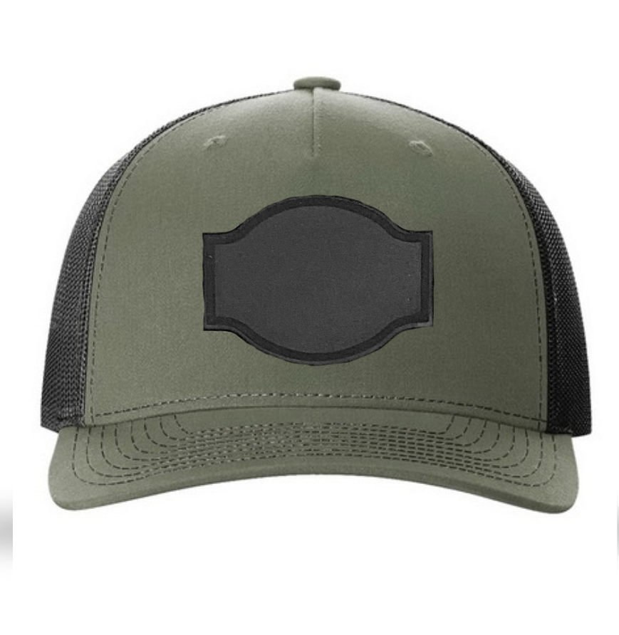 Loden/ Black Richardson Leather Patch Trucker Hat