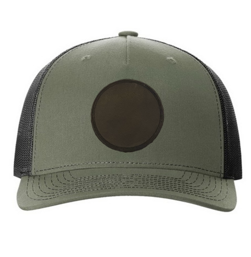 Loden/ Black Richardson Leather Patch Trucker Hat