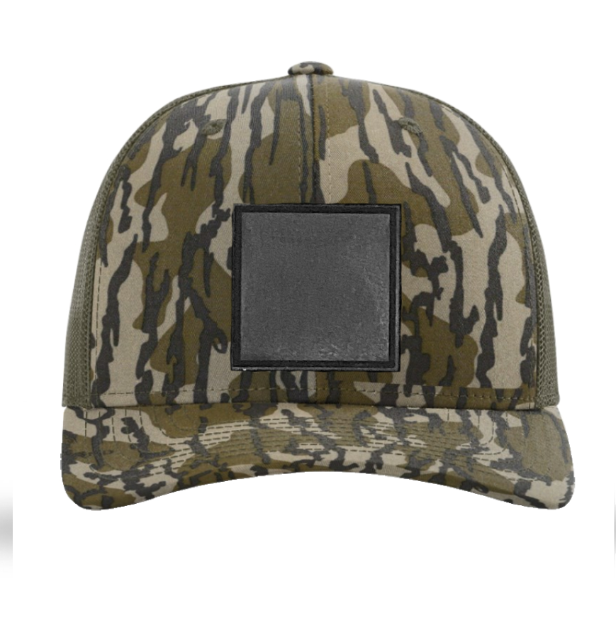 Mossy Oak Bottomland/ Loden Richardson Leather Patch Trucker Hat