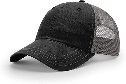 Black/ Charcoal Richardson Leather Patch Soft Cap