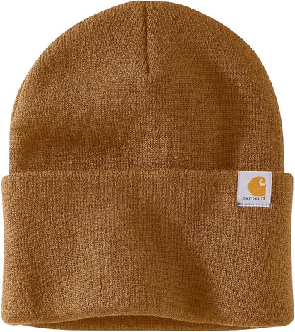 Brown Carhartt Leather Patch Beanie