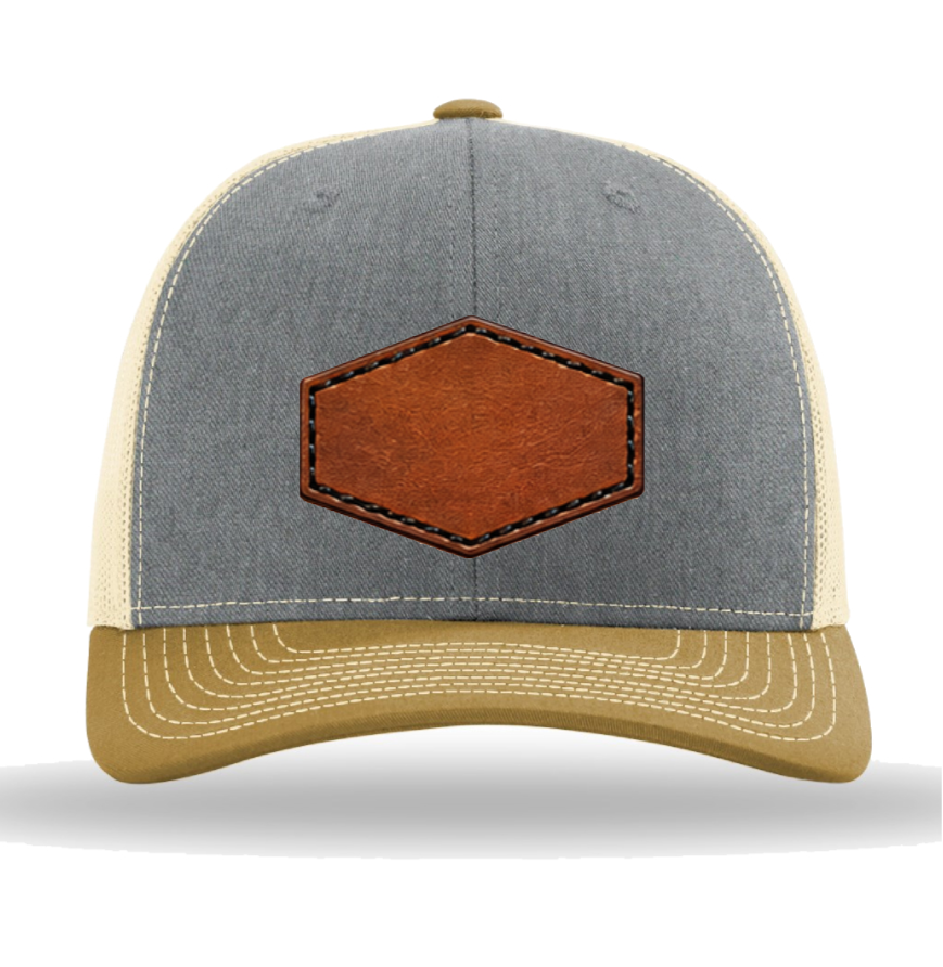 Richardson 112 Tri-Colors Leather Patch Trucker Hat