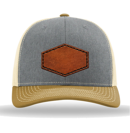 Richardson 112 Tri-Colors Leather Patch Trucker Hat