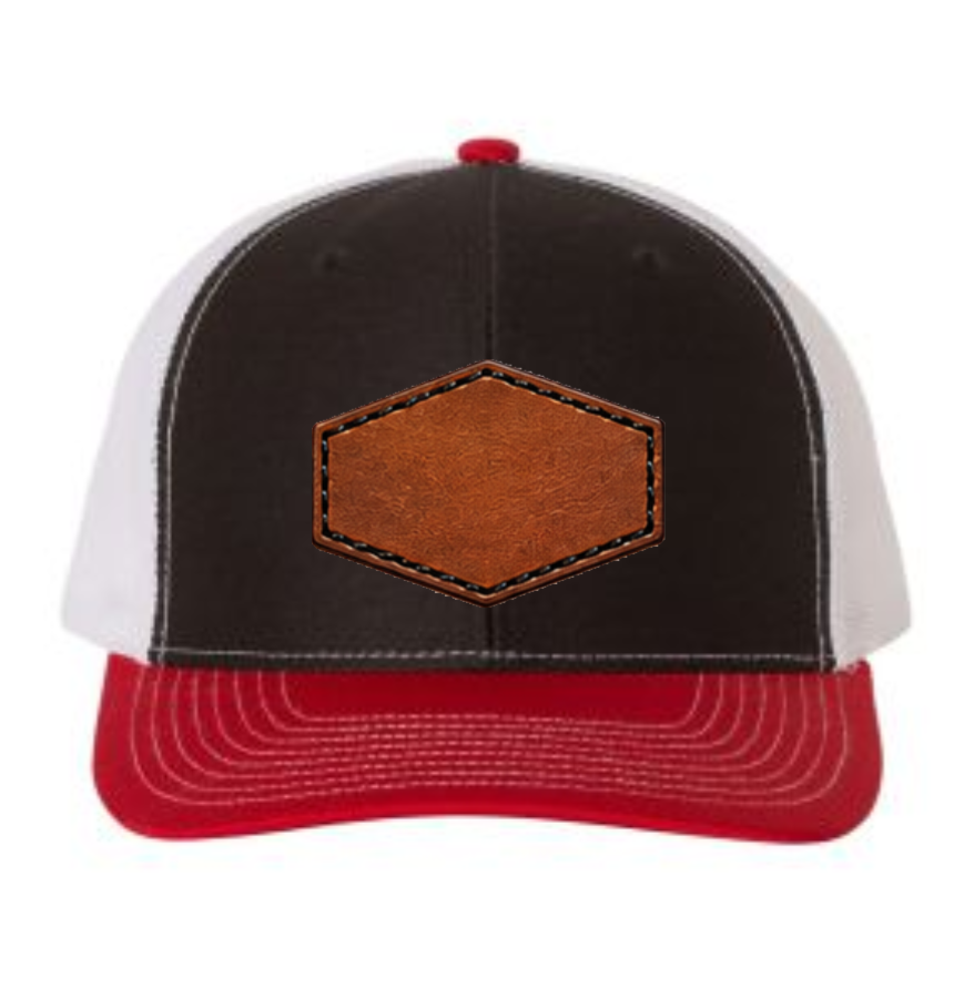 Richardson 112 Tri-Colors Leather Patch Trucker Hat