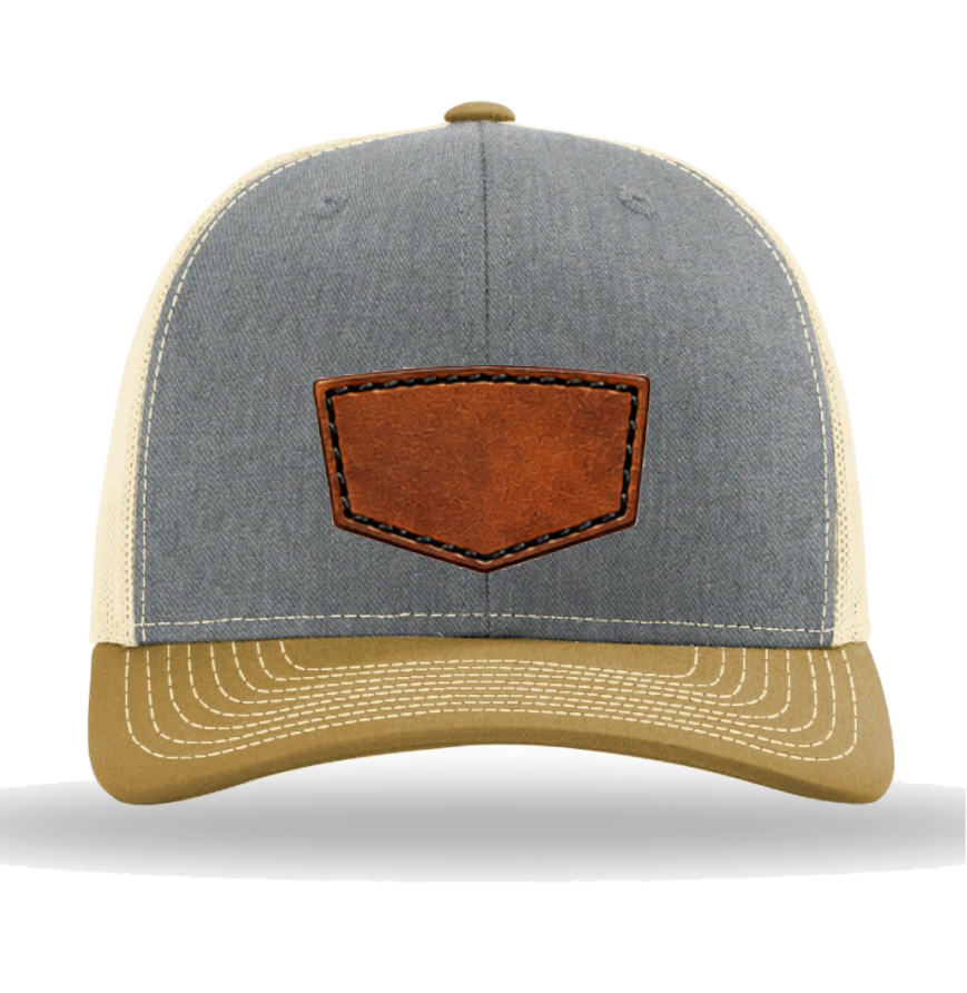 Richardson 112 Tri-Colors Leather Patch Trucker Hat