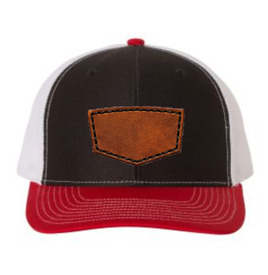 Richardson 112 Tri-Colors Leather Patch Trucker Hat