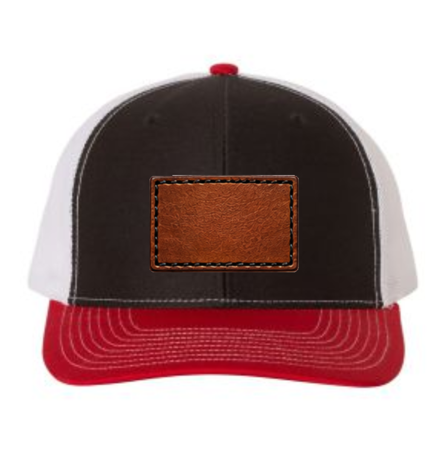 Richardson 112 Tri-Colors Leather Patch Trucker Hat
