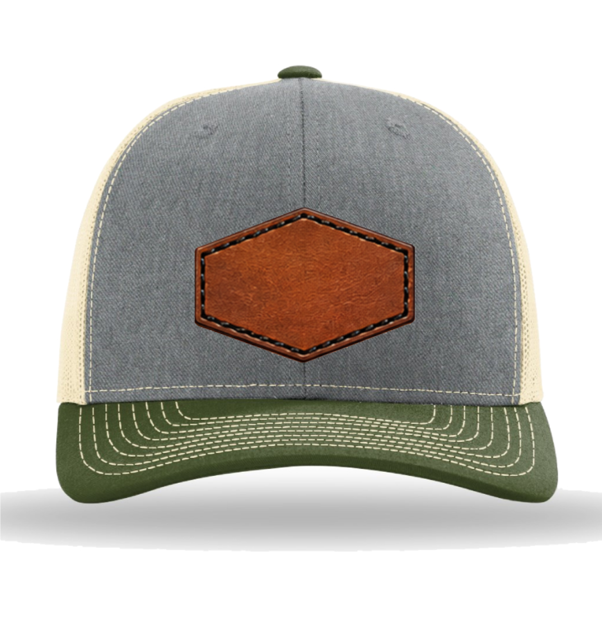 Richardson 112 Tri-Colors Leather Patch Trucker Hat