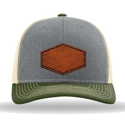 Richardson 112 Tri-Colors Leather Patch Trucker Hat