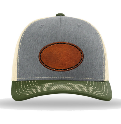 Richardson 112 Tri-Colors Leather Patch Trucker Hat