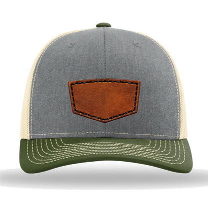 Richardson 112 Tri-Colors Leather Patch Trucker Hat
