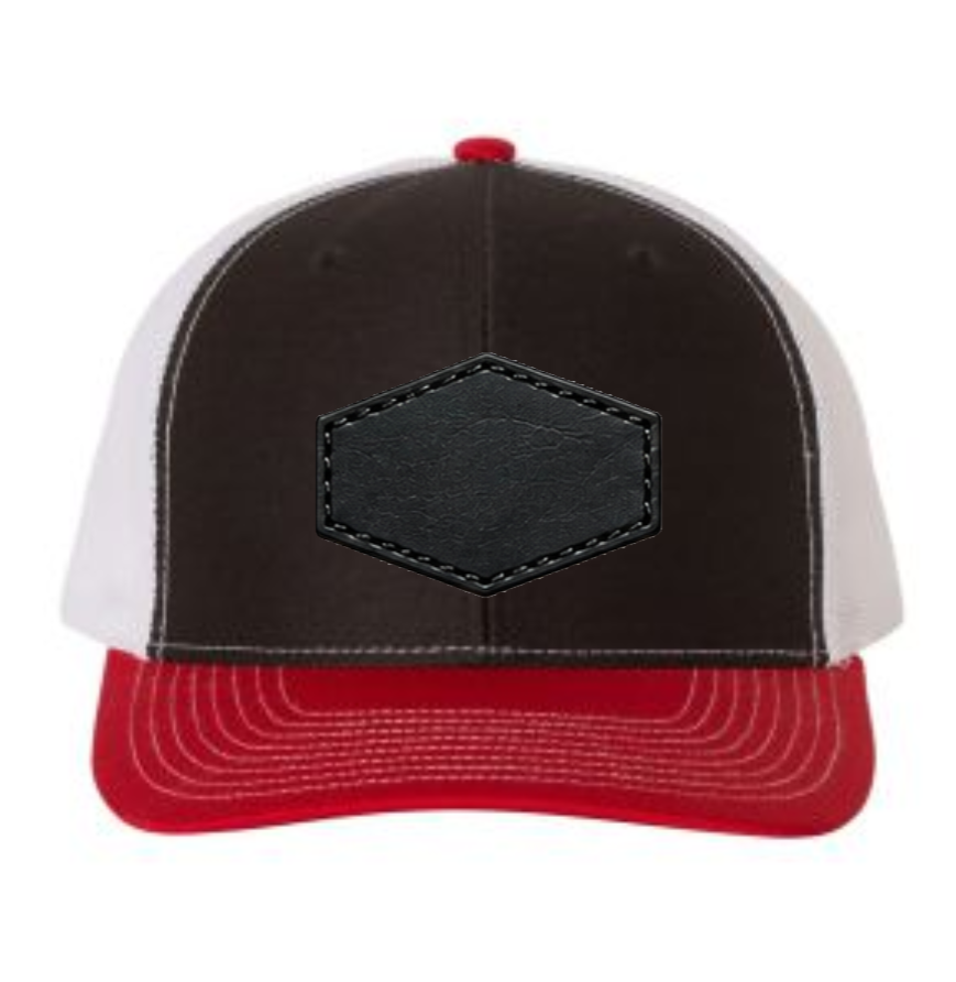 Richardson 112 Tri-Colors Leather Patch Trucker Hat