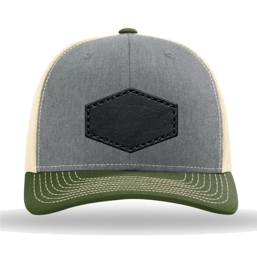 Richardson 112 Tri-Colors Leather Patch Trucker Hat