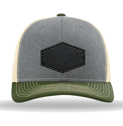 Richardson 112 Tri-Colors Leather Patch Trucker Hat