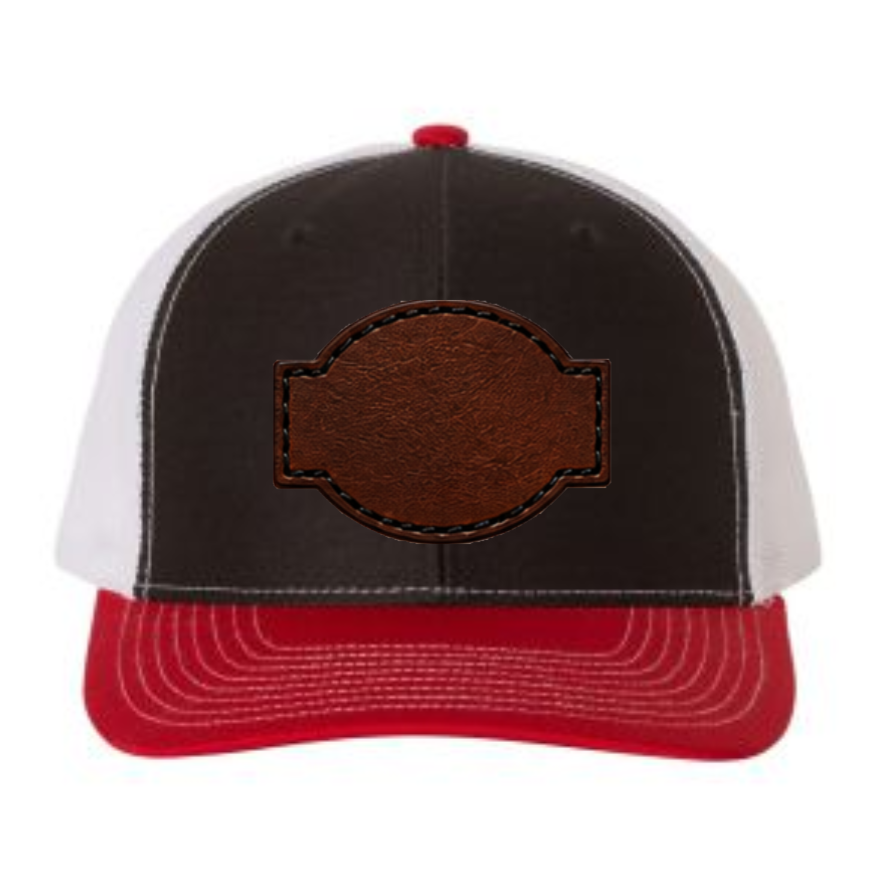 Richardson 112 Tri-Colors Leather Patch Trucker Hat