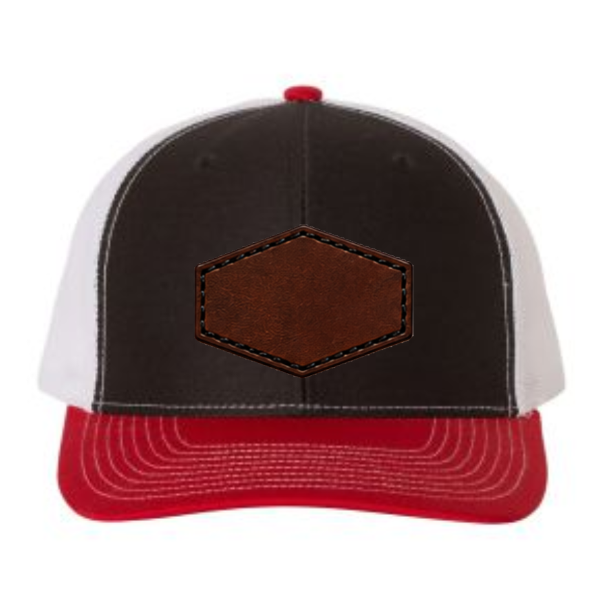 Richardson 112 Tri-Colors Leather Patch Trucker Hat