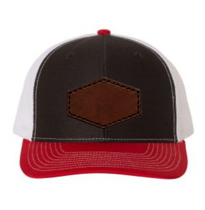 Richardson 112 Tri-Colors Leather Patch Trucker Hat