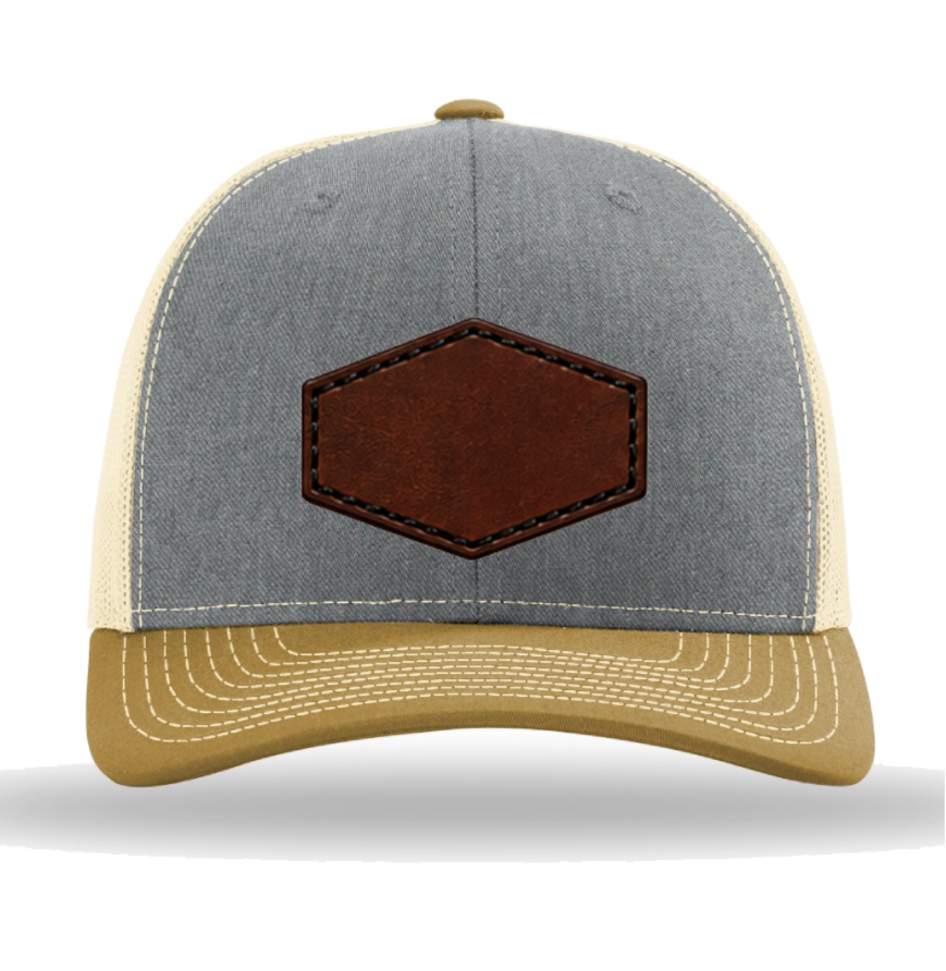 Richardson 112 Tri-Colors Leather Patch Trucker Hat