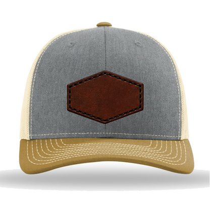 Richardson 112 Tri-Colors Leather Patch Trucker Hat