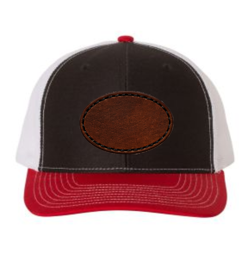 Richardson 112 Tri-Colors Leather Patch Trucker Hat