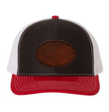 Richardson 112 Tri-Colors Leather Patch Trucker Hat