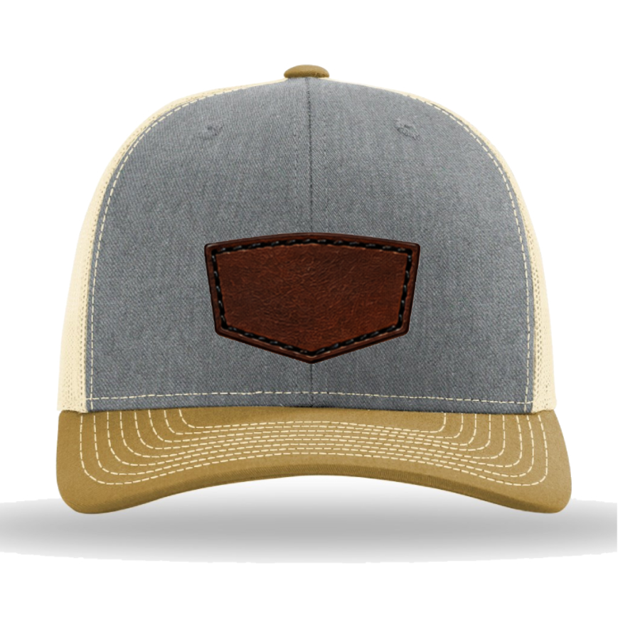 Richardson 112 Tri-Colors Leather Patch Trucker Hat